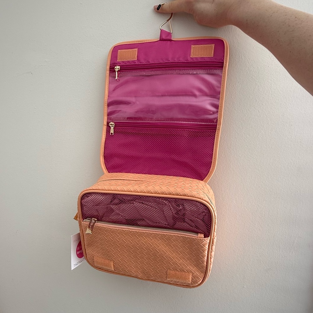 Peach Woven Cosmetic Travel Case - Picture 3 of 12